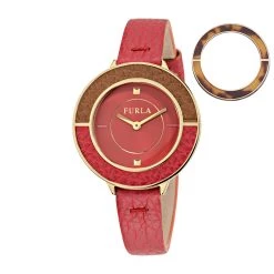 Promo ๐ฏ Furla ๐ฉ Women's Club Red Dial Calfskin Leather โ Watch ๐ฅ