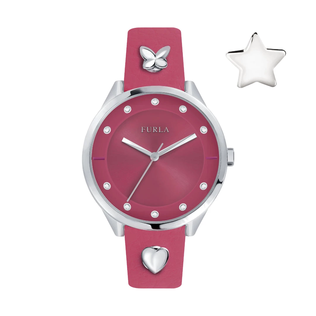 Best deal 🤩 Furla 👩 Women's Pin Pink Dial Calfskin Leather ⌚ Watch 🎁 1 Best deal 🤩 Furla 👩 Women's Pin Pink Dial Calfskin Leather ⌚ Watch 🎁