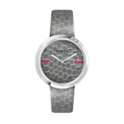 Brand new ✨ Furla 👩 Women's My Piper Gray Dial SS Calfskin Leather ⌚ Watch 🎁